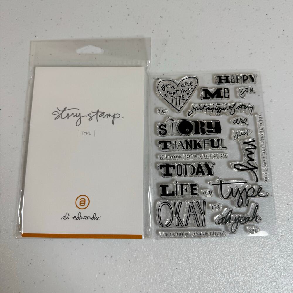 Ali Edwards Story Stamp Set TYPE Scrapbooking Journal Card Making Week in Life